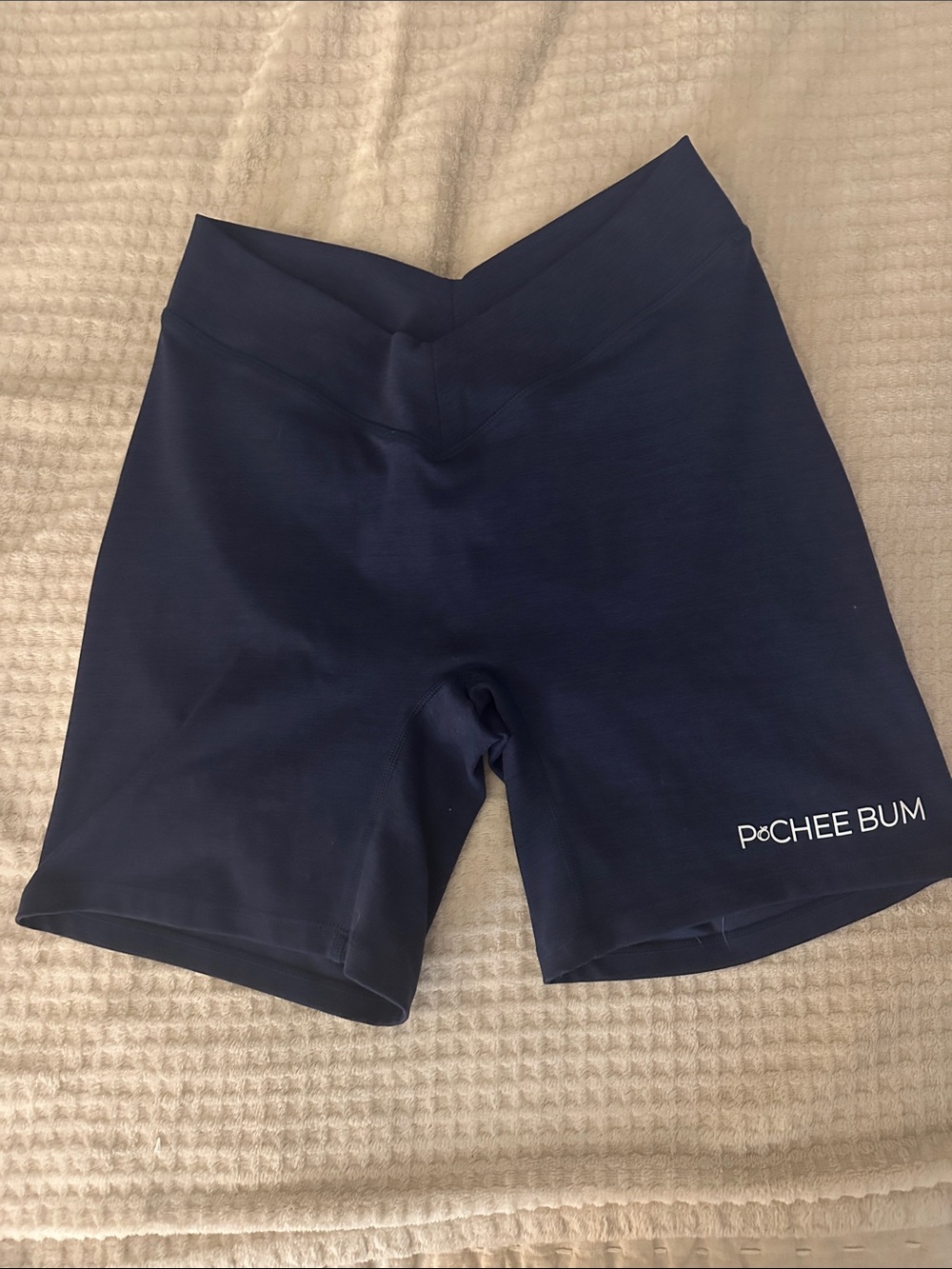Pochee Bum Women's Navy High-Rise Bike Shorts
